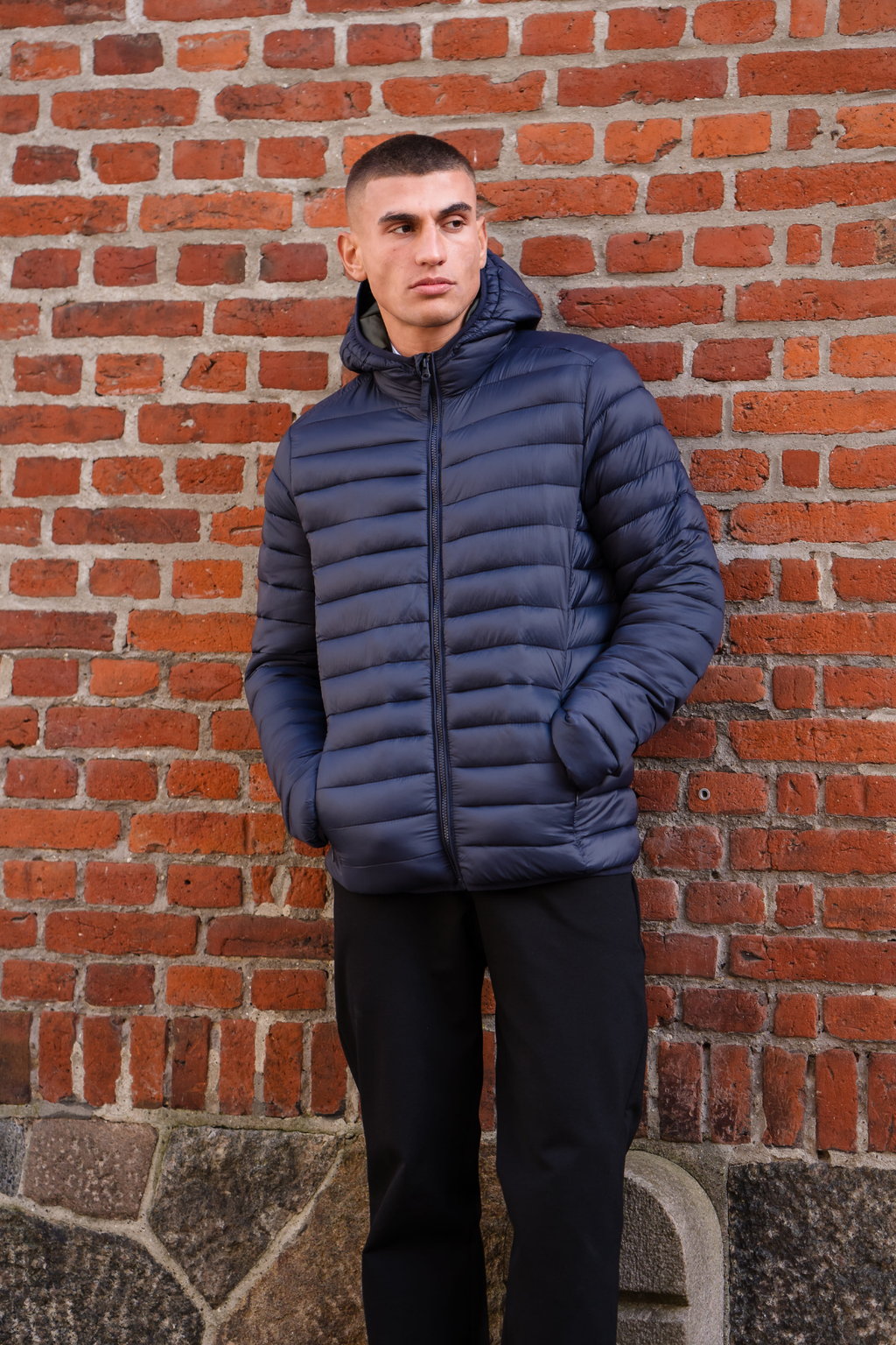 Hooded Light Puffer Jacka - Marinblå