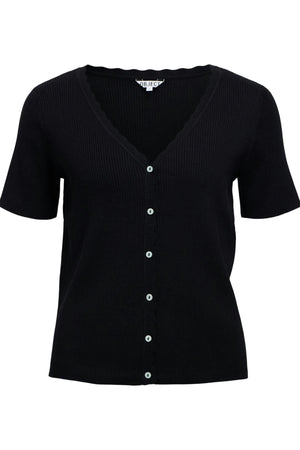 Kelly Re V-ringad Cardigan - Svart