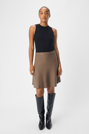 Reynard HW Kort Stickad Kjol - Morel