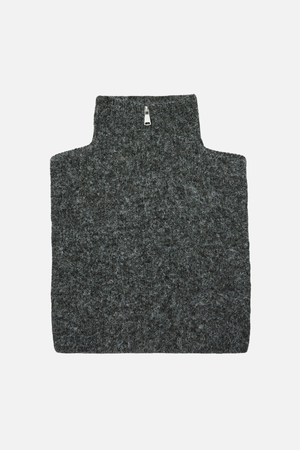 Cora Zipper Bibneck - Mörkgrå Melange