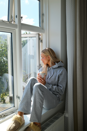 Essential Hoodie Sweatset för Kvinna - Grå