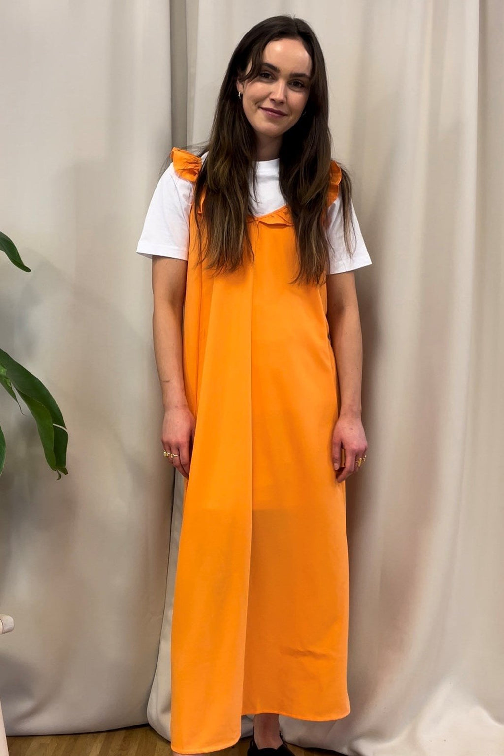 Zora Midi Klänning - Solorange