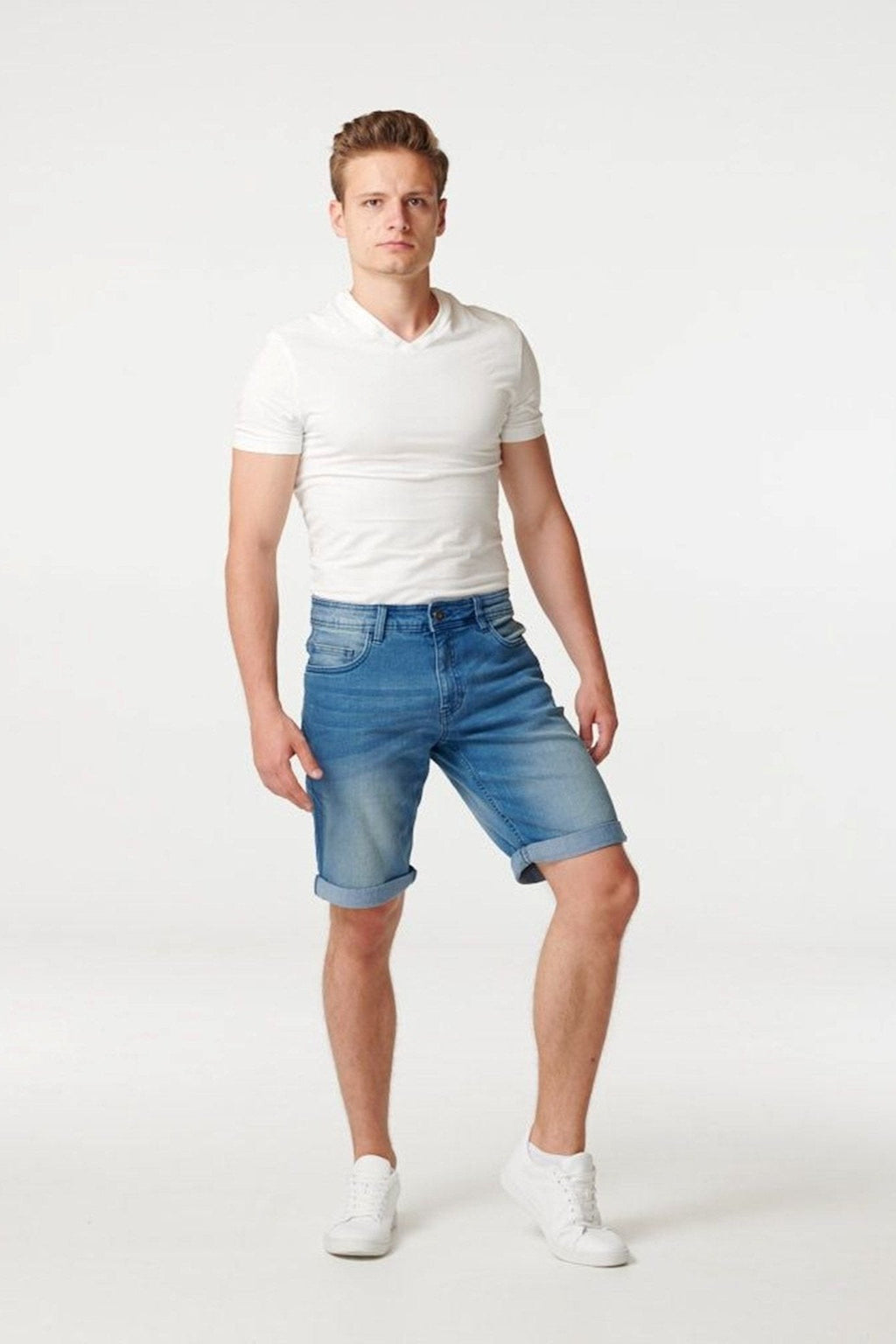 Performance Denim Shorts - Blå