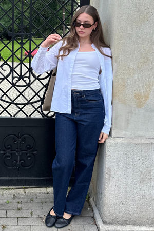 Performance Loose Jeans - Dark Blue Denim