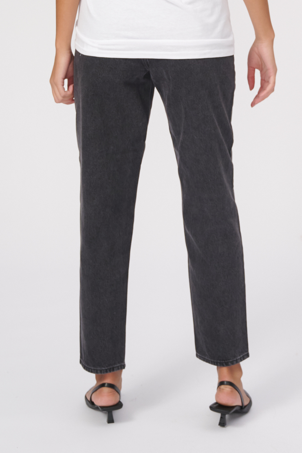 Performance Mom Jeans - Washed Black Denim