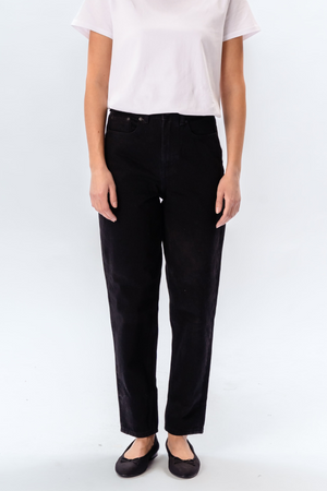Performance Mom Jeans - Black Denim