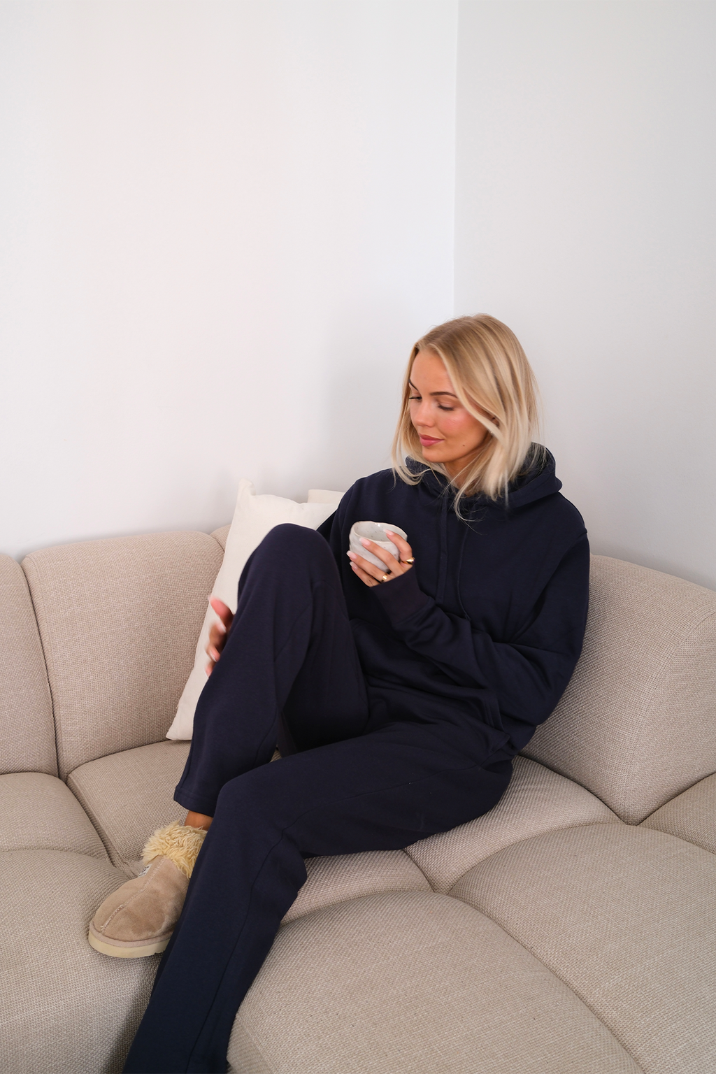 Essential Hoodie Sweatset för Kvinna - Navy