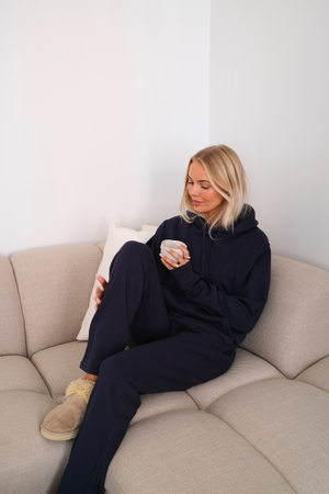 Essential Hoodie Sweatset för Kvinna - Navy