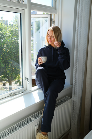 Essential Hoodie Sweatset för Kvinna - Navy
