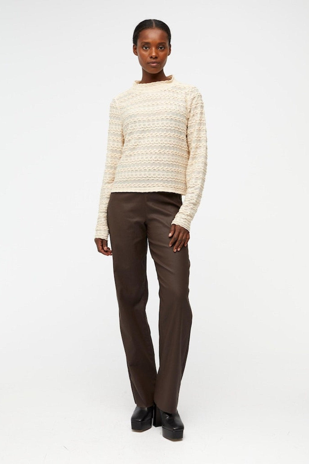 Runa Långärmad Blus - Sandshell