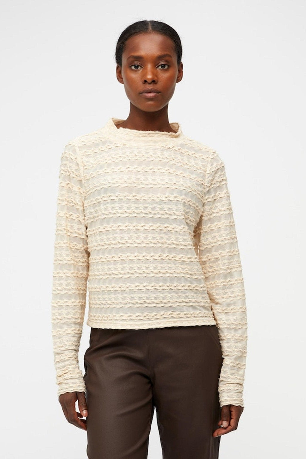 Runa Långärmad Blus - Sandshell