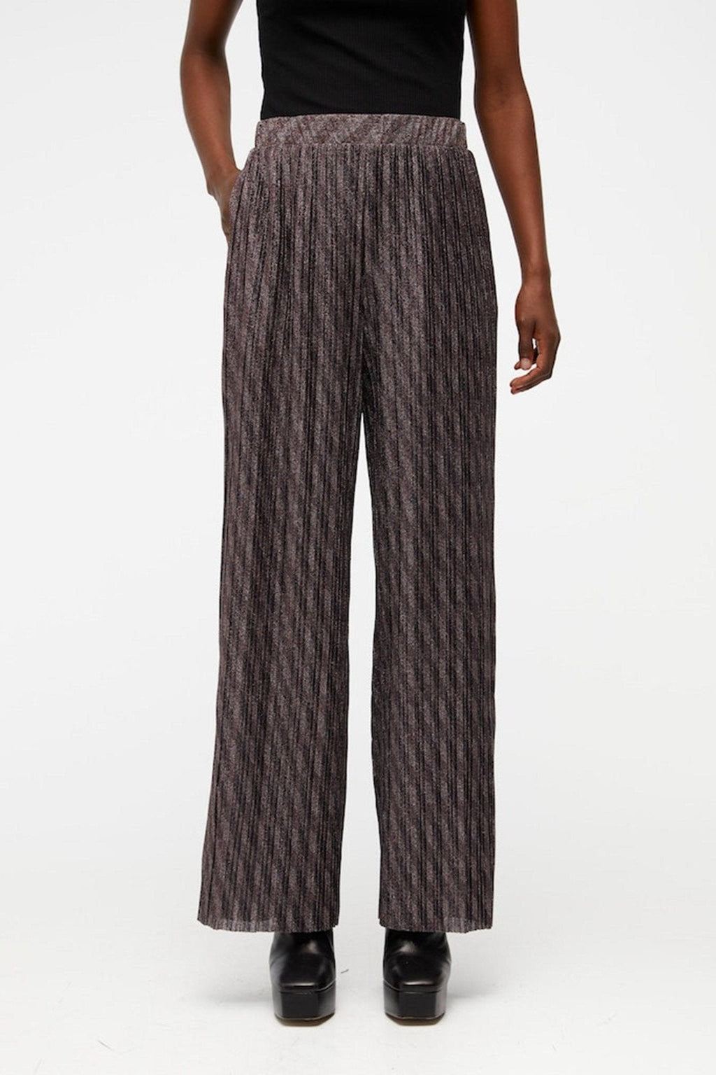 Lux High Waist Byxor - Svart