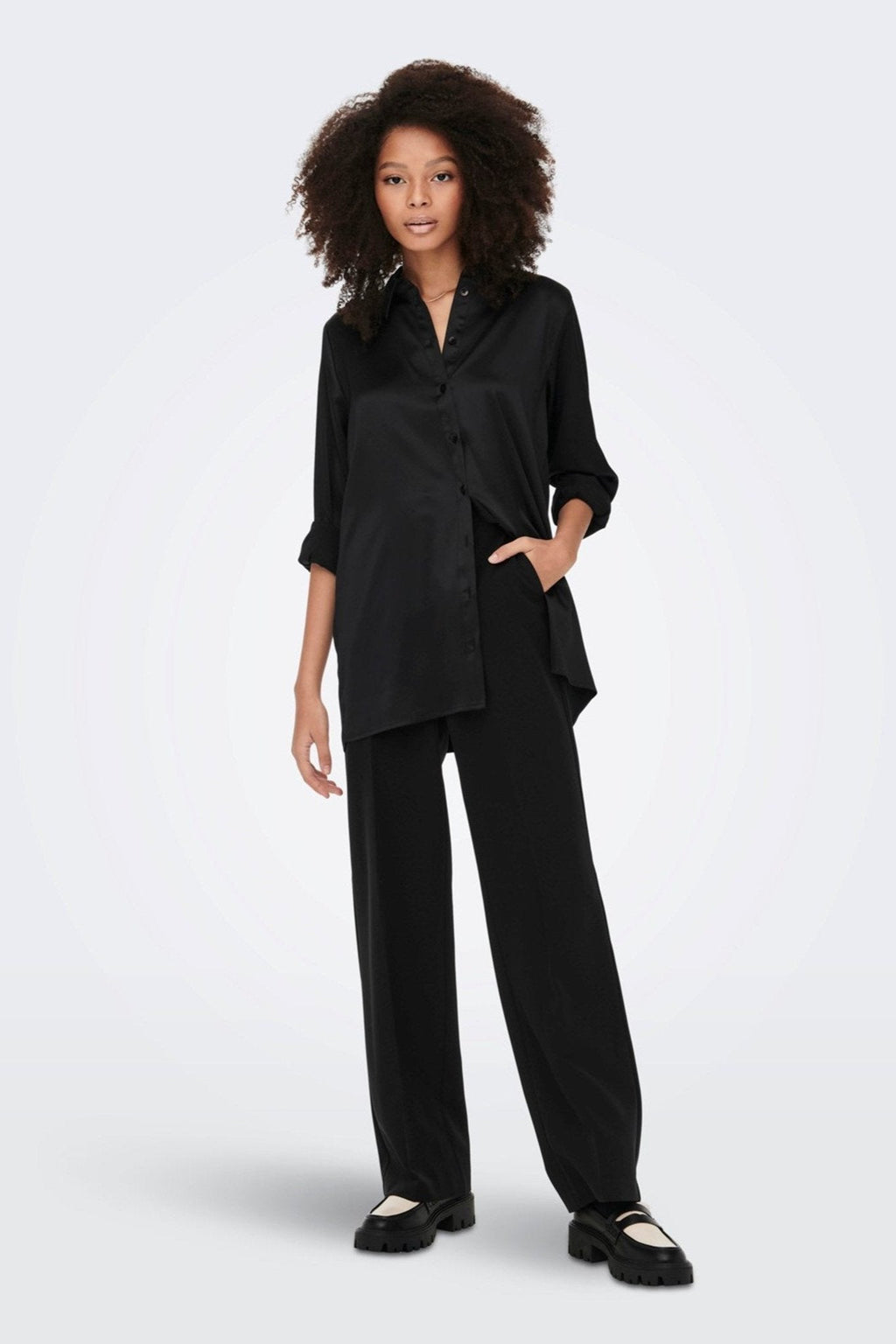Victoria Satin Skjorta - Svart