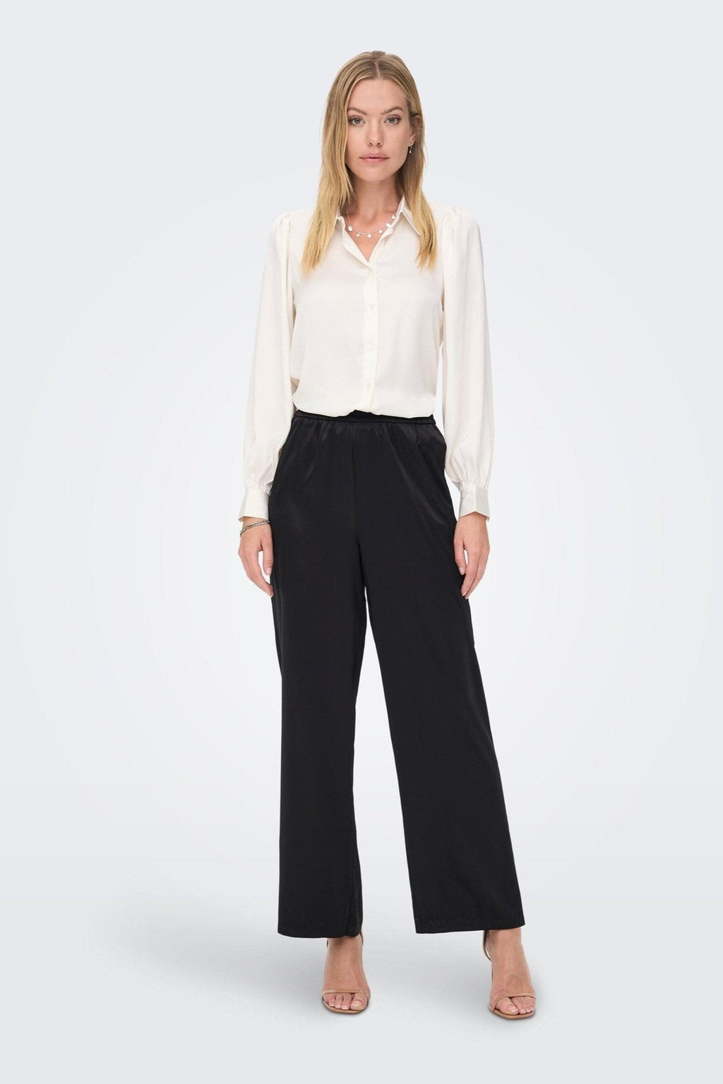 Victoria Satin Byxor - Svart