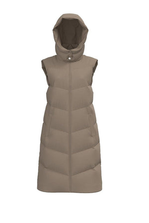 Jamilla Lång Puff Väst - Silver Mink