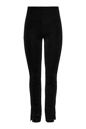 Lina High Waist Slit Pants - Svart