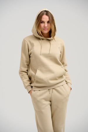 Basic Hoodie Sweat - Mörk Beige