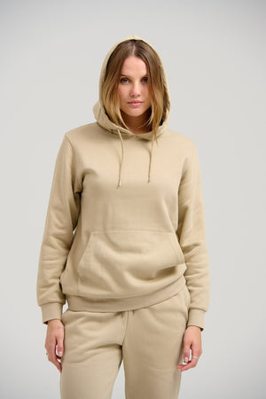 Basic Hoodie Sweat - Mörk Beige