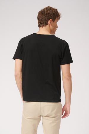 Djup Neck T-shirt - Svart