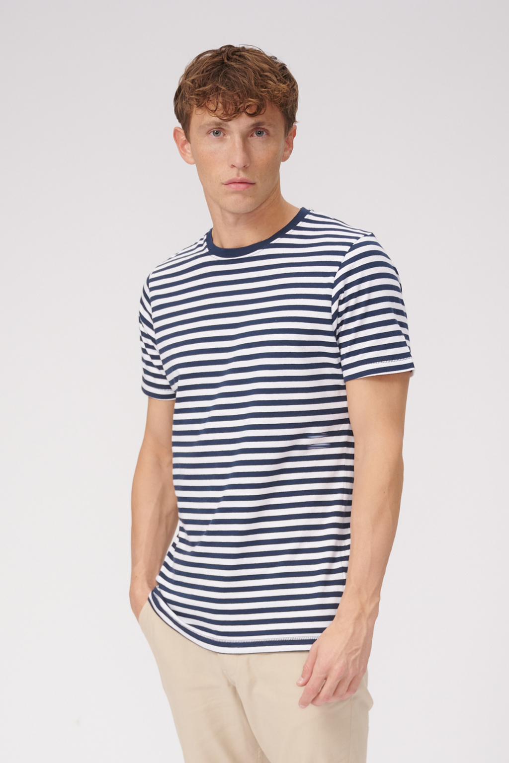 Nörregade Stripe - Marinblå-Vit