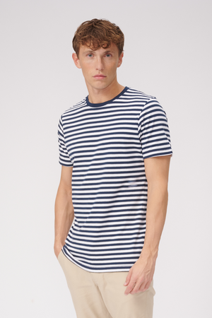 Nörregade Stripe - Marinblå-Vit
