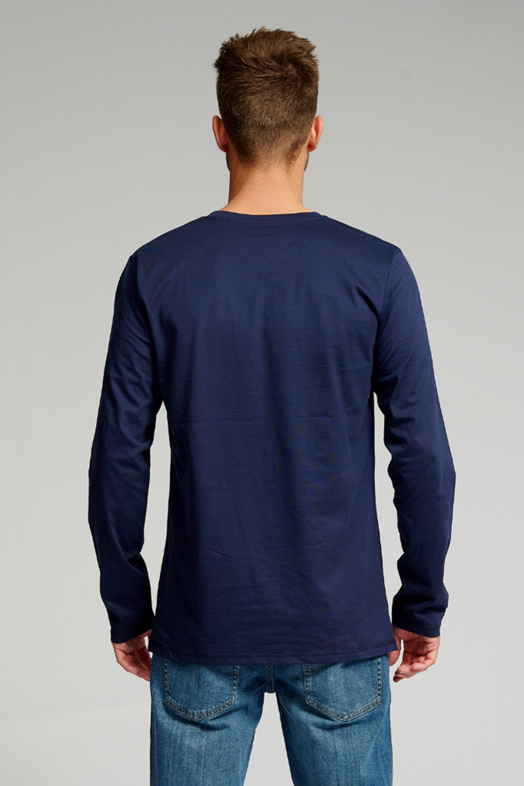 Basic Långärmad  Tee - Marinblå
