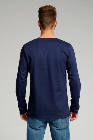 Basic Långärmad  Tee - Marinblå