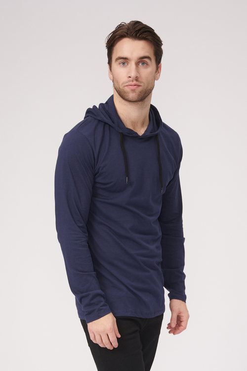 Light hoodie - Blue Navy - TeeShoppen - Blå