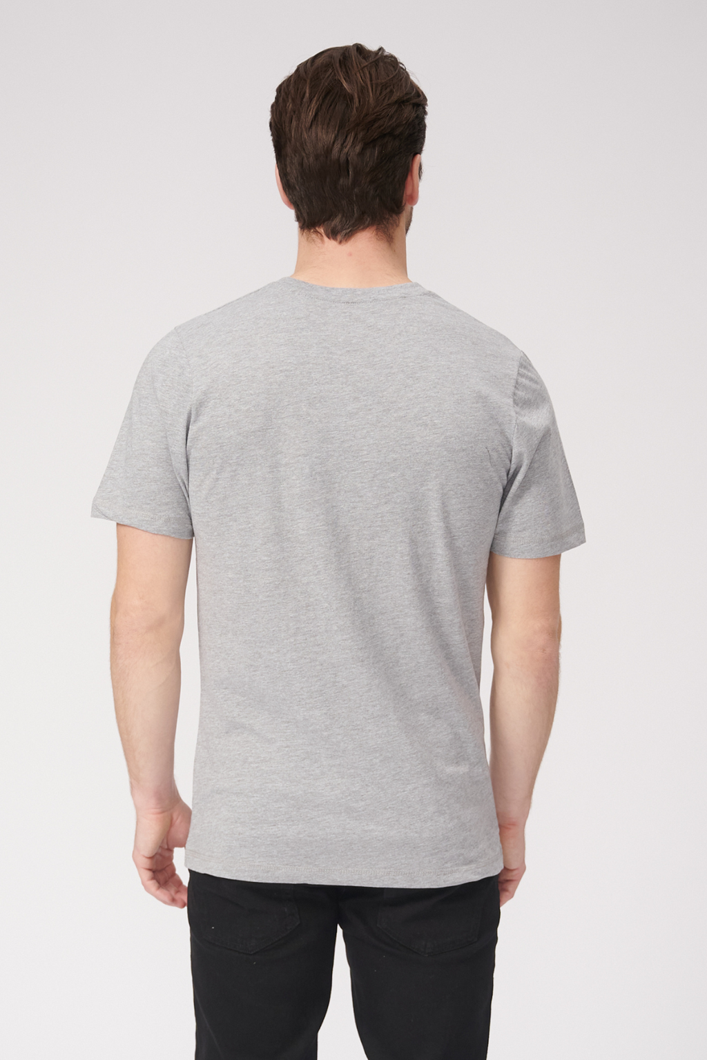 Basic V-ringad Tee - Oxford Grå