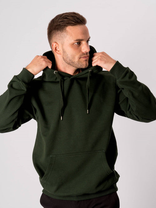 Basic Hoodie - Bottle Green - TeeShoppen