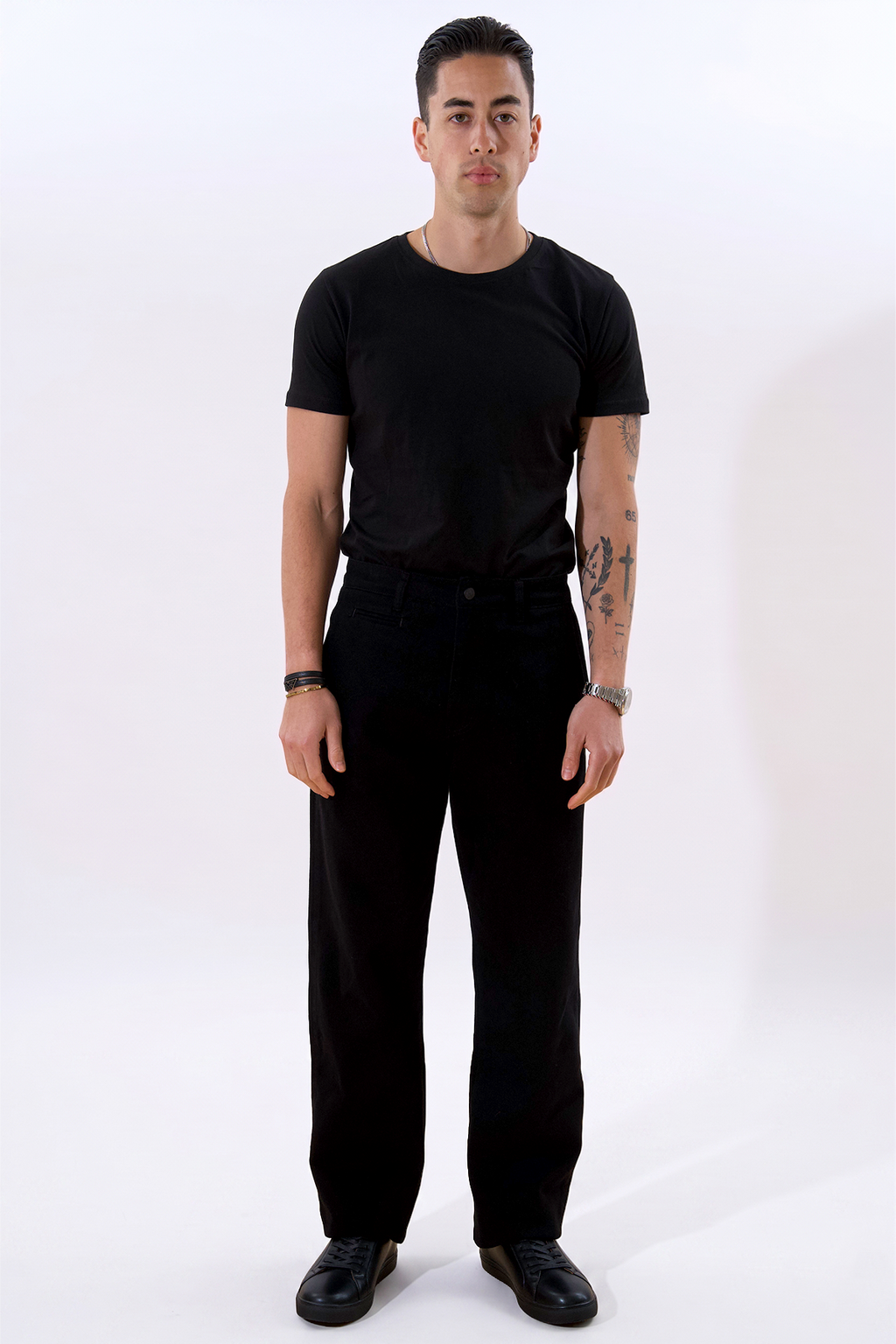 Straight Cotton Chino - Svart