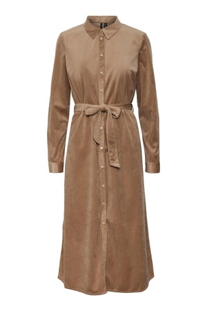 Ida Calf Skjorte Klänning - Silver Mink