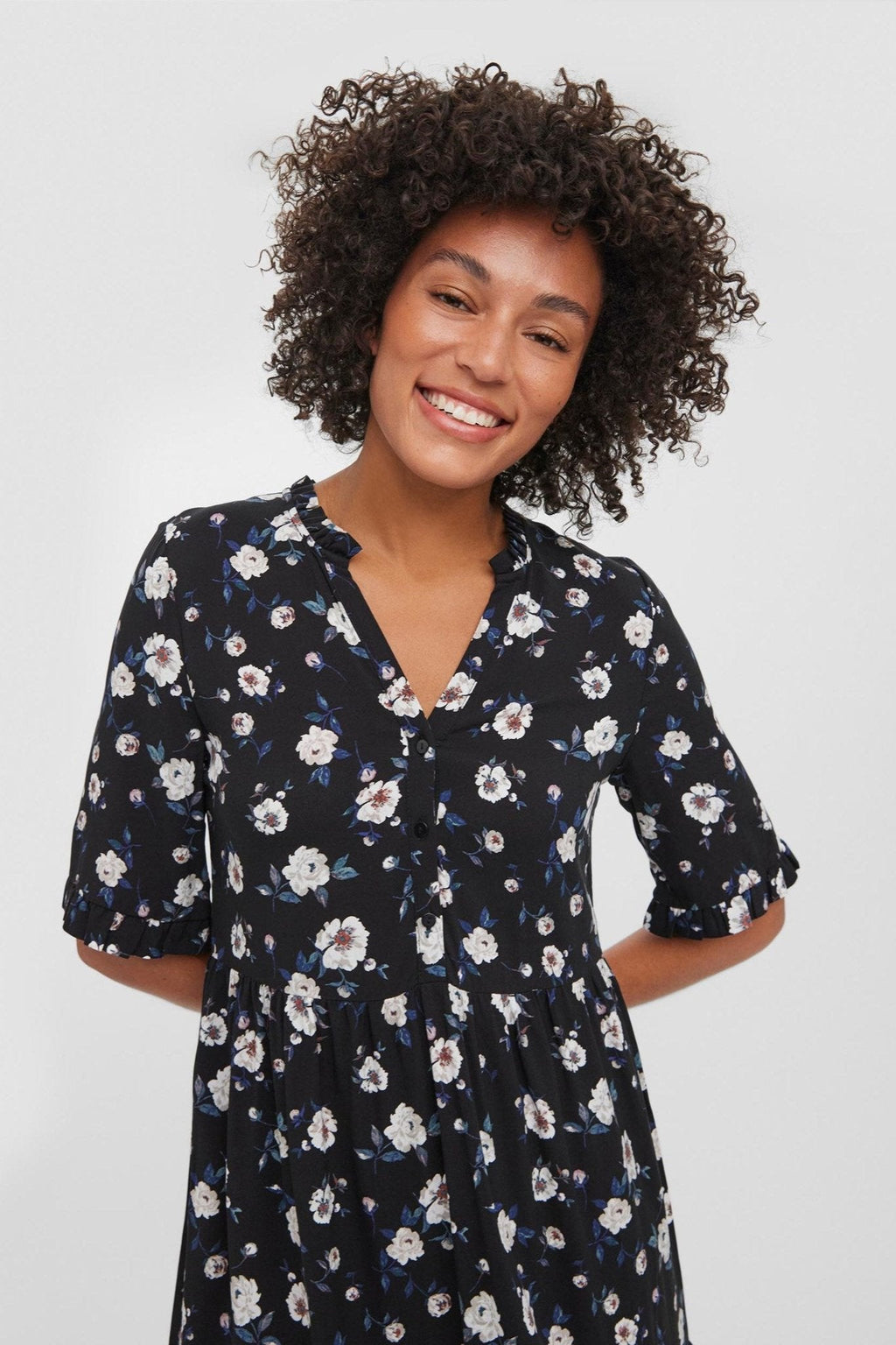 Easy 2/4 Calf Dress - Svart