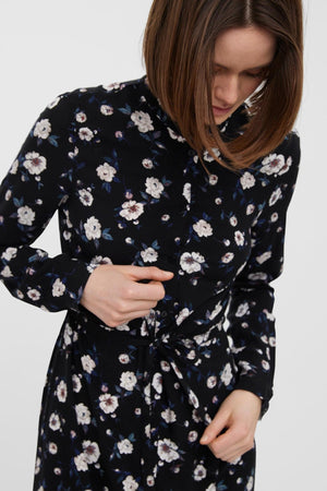 Easy Långärmad Skjortklänning - Svart