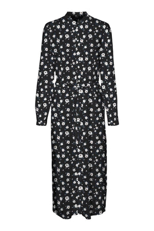 Easy Långärmad Skjortklänning - Svart