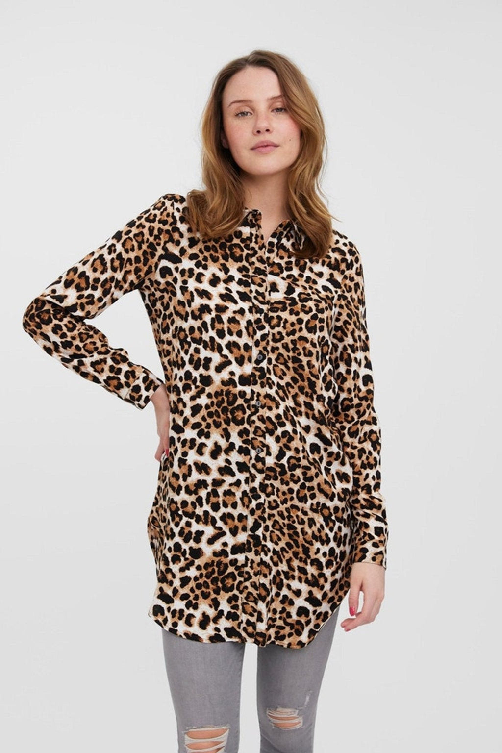 Easy Lång Skjorta - Tan