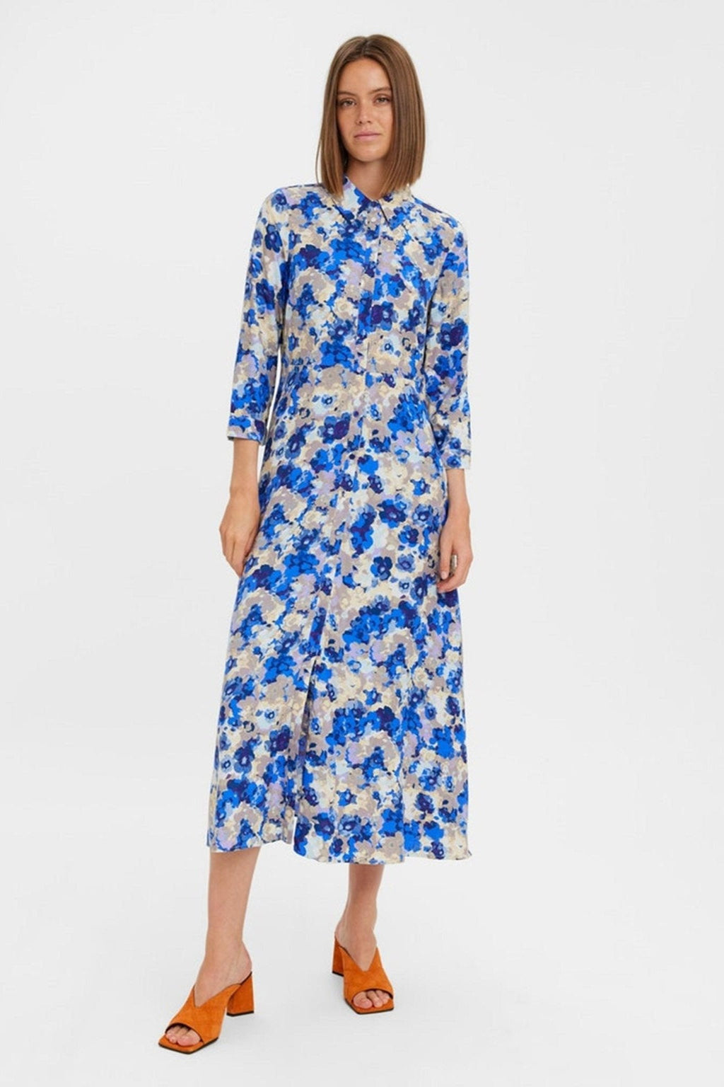 Elly 3/4 Skjortklänning - Nautical Blue