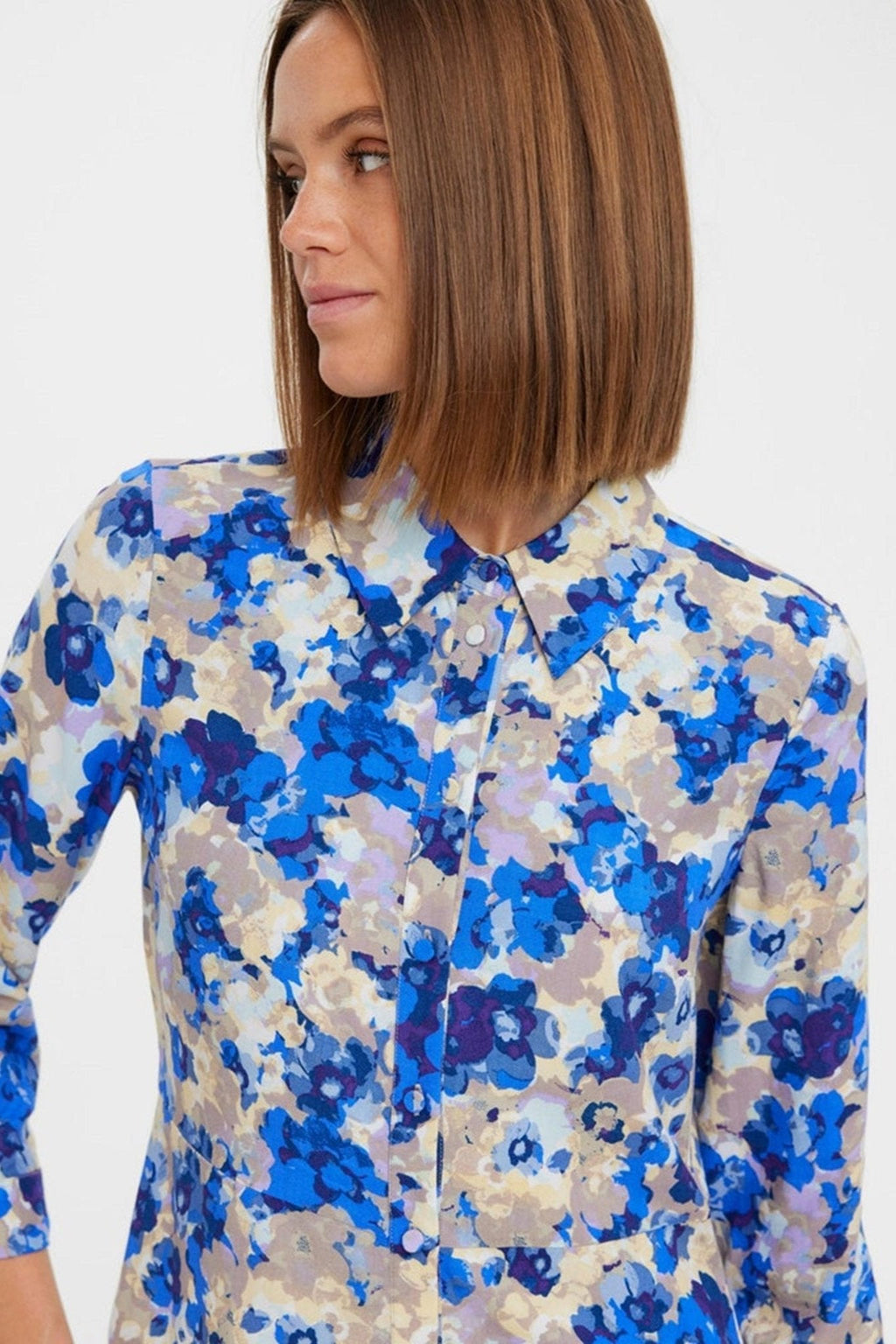 Elly 3/4 Skjortklänning - Nautical Blue