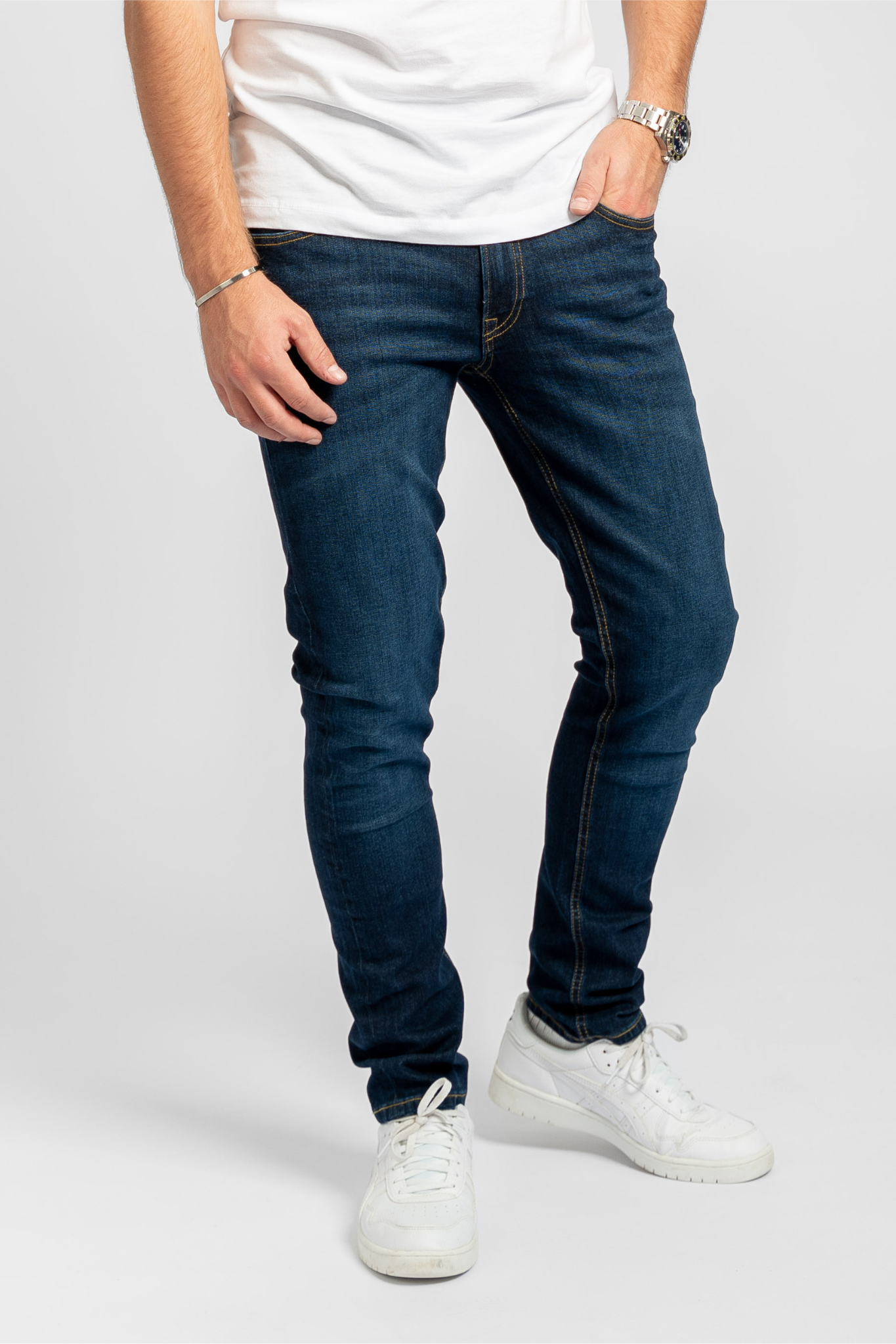 Performance Jeans (Slim) - Dark Blue Denim - TeeShoppen - Blå