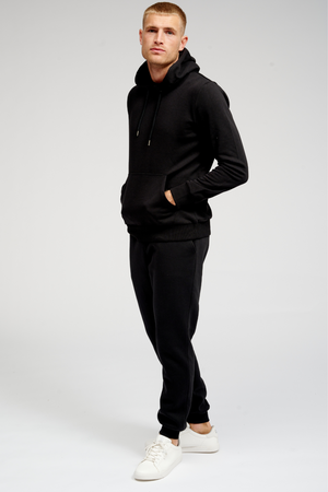 Basic Sweatsuit m. Hoodie (Svart) - Paketerbjudande