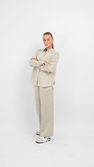 Tokyo Linen Pants - Desert Sage - ONLY - Grön