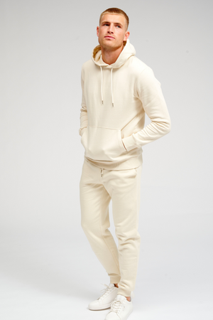 Basic Sweatsuit m. Hoodie (Ljusbeige) - Paketerbjudande