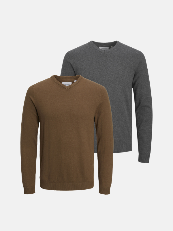 Basic Knit v-neck - Paketerbjudande (2 st)