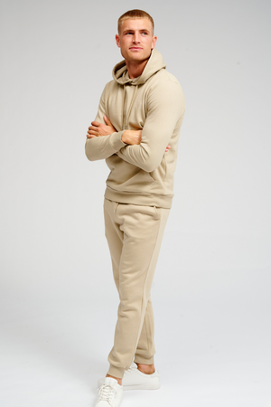 Basic Sweatsuit m. Hoodie (Mörk Beige) - Paketerbjudande