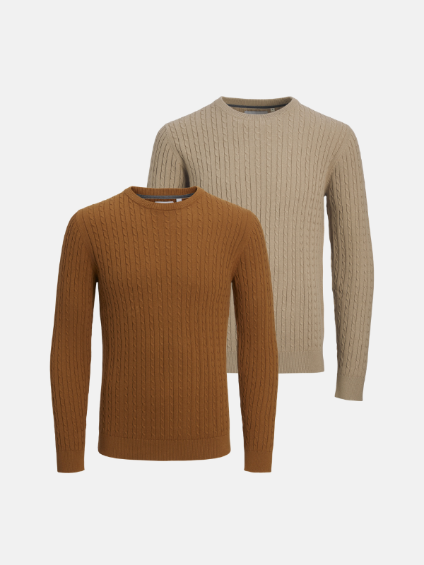 Cable Knit Crewneck - Paketerbjudanden (2 st)