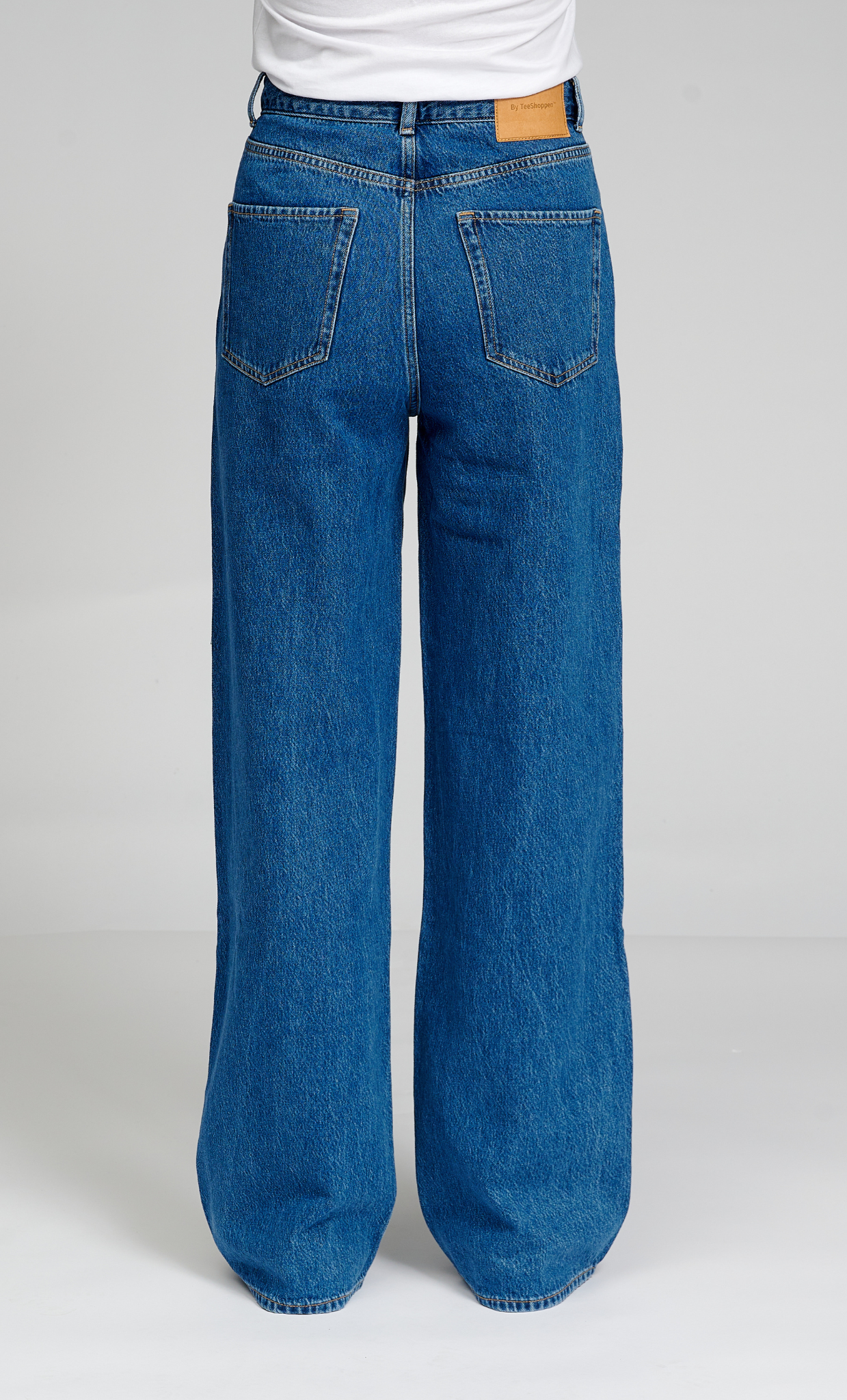 Performance Wide Jeans - Medium Blue Denim - TeeShoppen - Blå 9