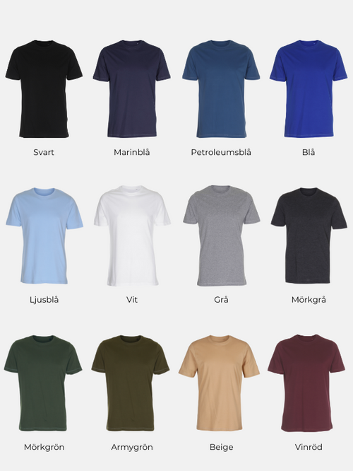 Ekologisk Basic T-shirt - Paketerbjudande (9 st.)