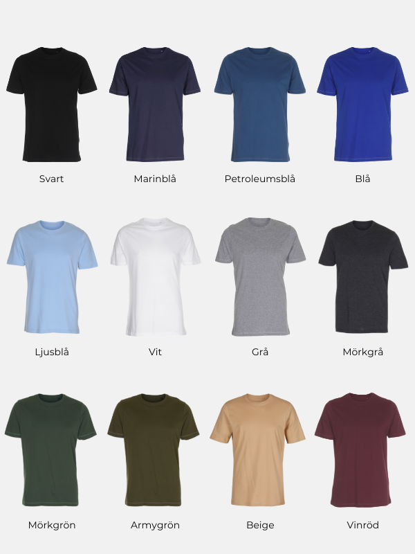 Ekologisk Basic T-shirt - Paketerbjudande (6 st.)