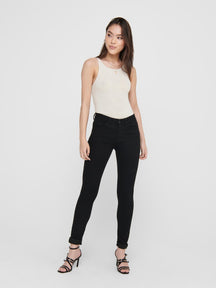 Performance Jeans - Svart (mid waist)