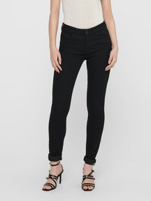 Performance Jeans - Svart (mid waist)